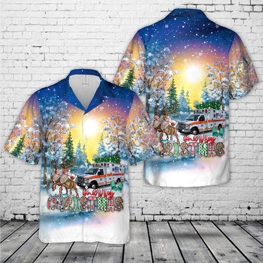 Bell Ambulance, Milwaukee, Wisconsin Christmas Hawaiian Shirt