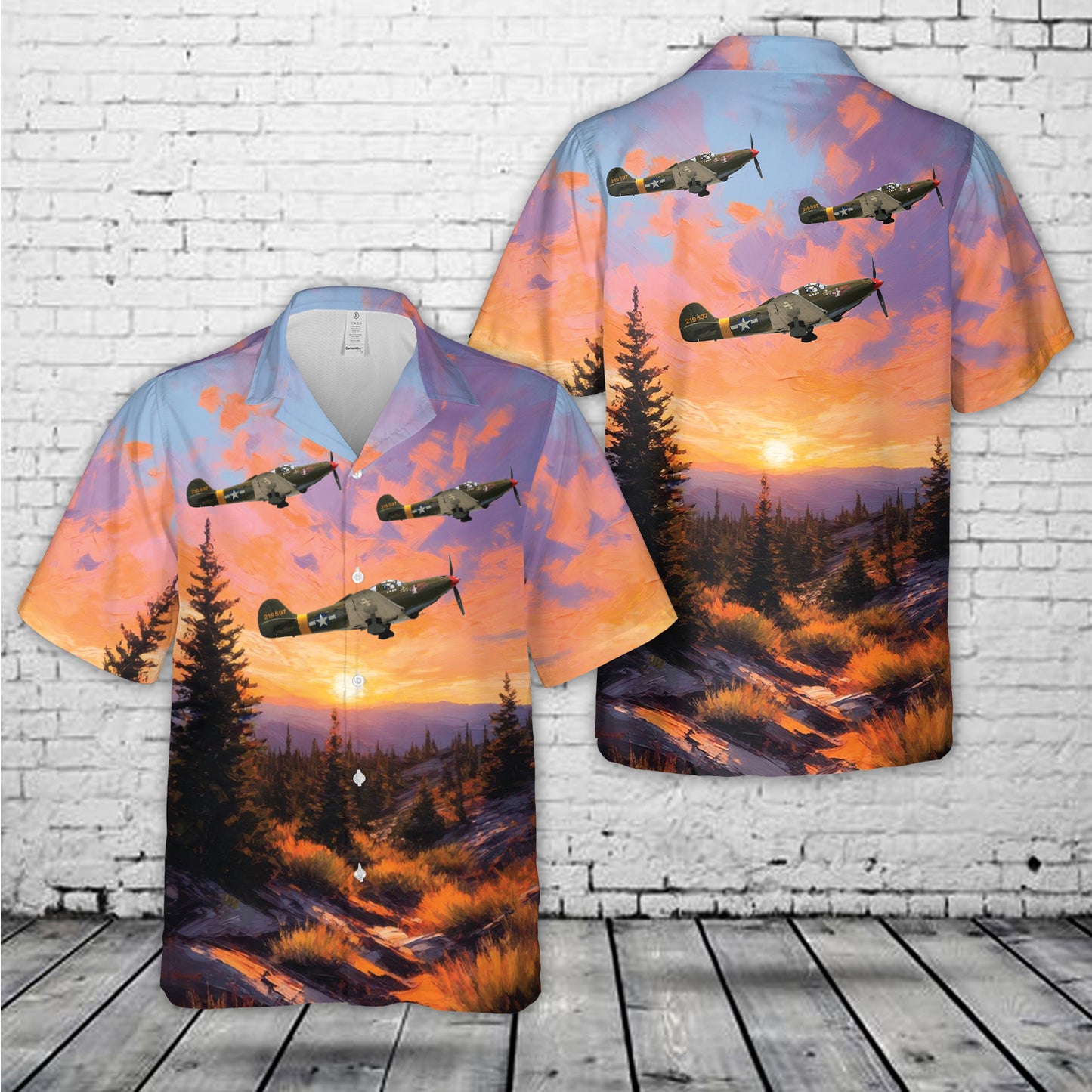 Bell P-39 Airacobra "Miss Connie" WWII Hawaiian Shirt