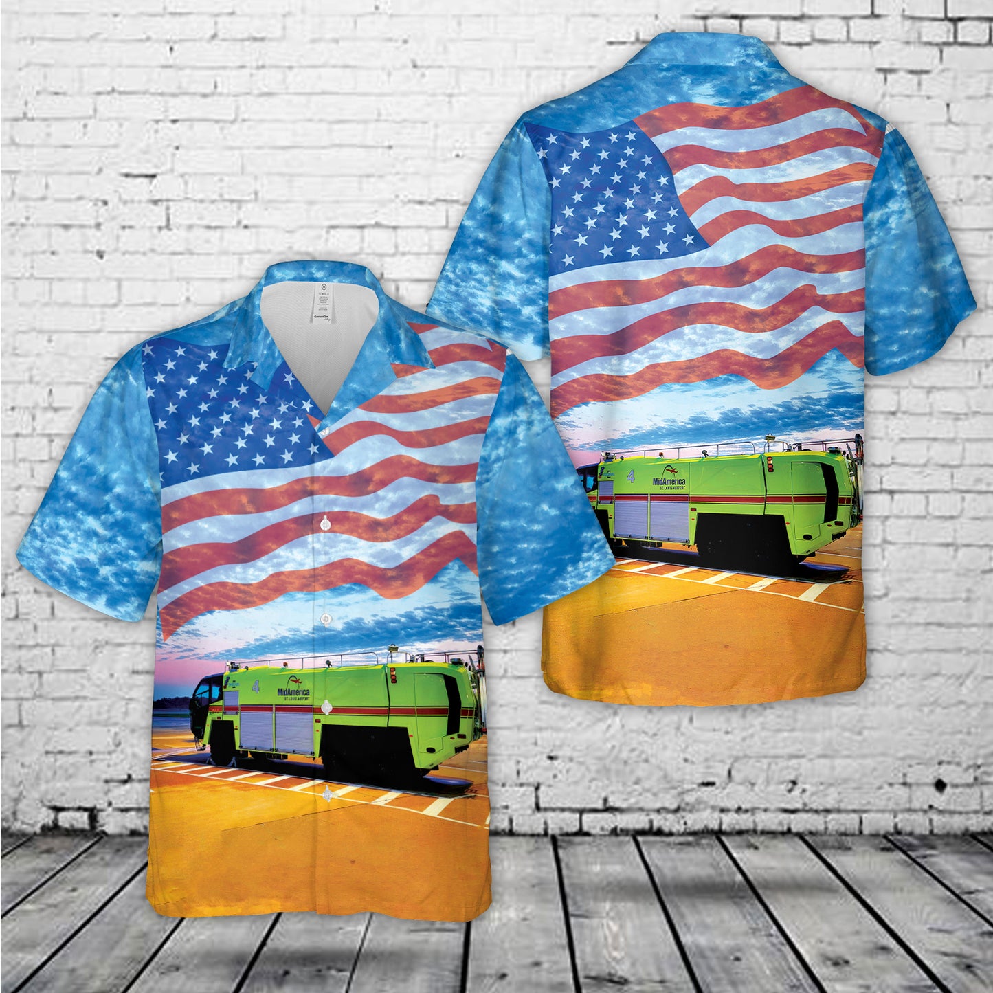 Belleville, Illinois, MidAmerica St. Louis Airport Crash truck Hawaiian Shirt