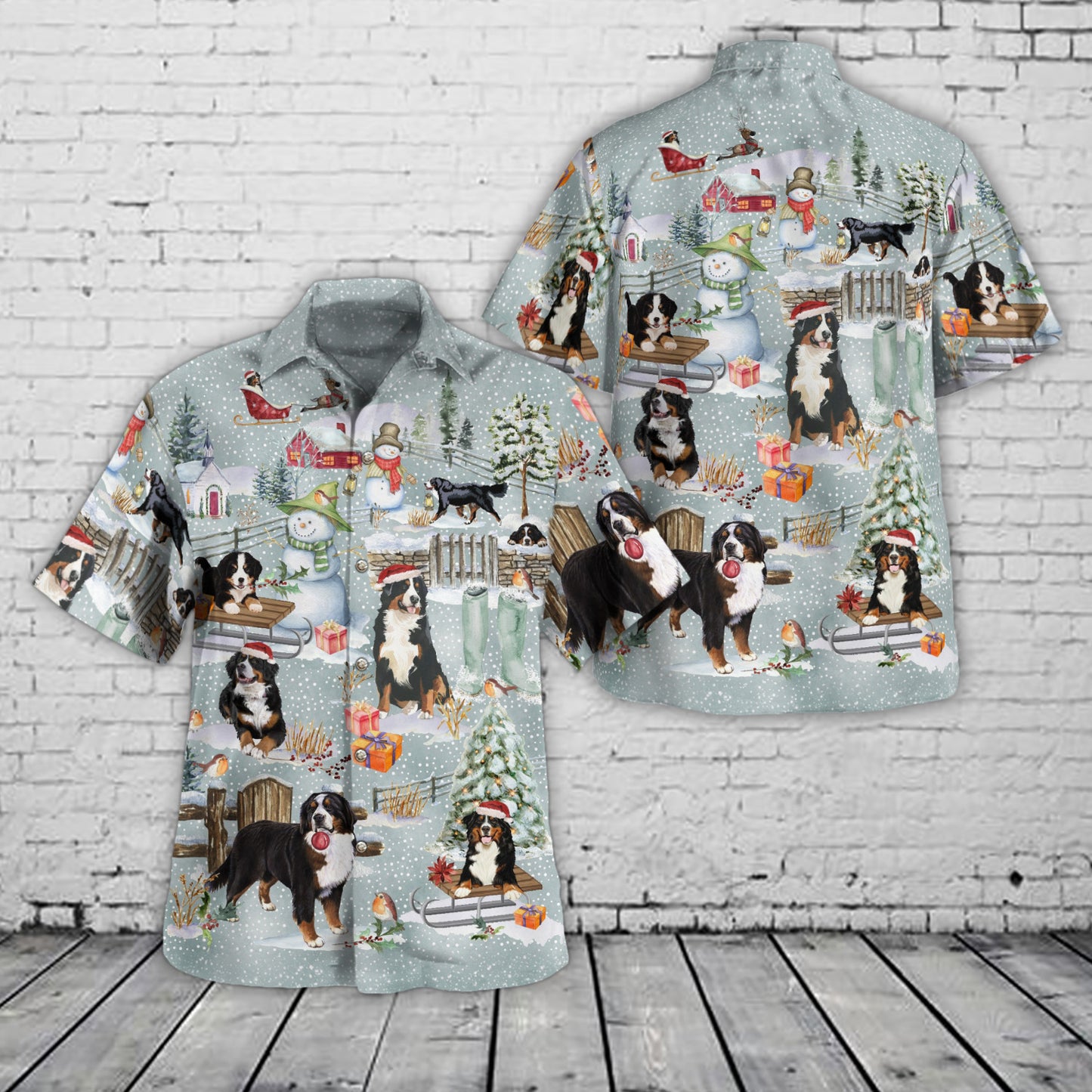 Bernese Mountain Dog Christmas Hawaiian Shirt