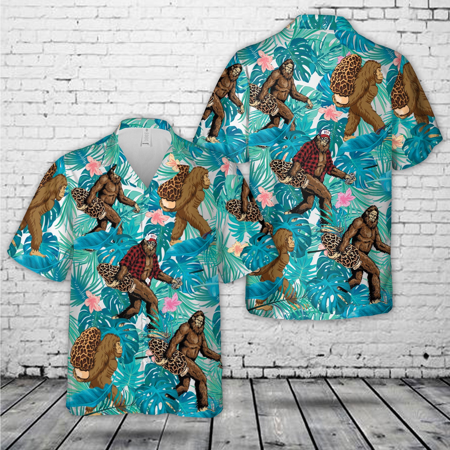 Bigfoot Mushroom Hawaiian Shirt