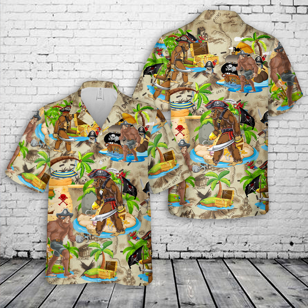 Bigfoot Pirate Hawaiian Shirt