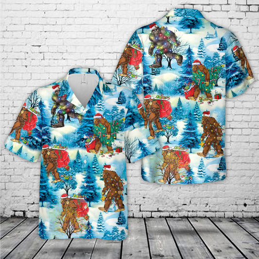 Bigfoot Santa Christmas Hawaiian Shirt