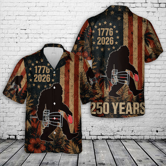 Bigfoot Sasquatch Disc Golf, 4th Of July Hawaiian Shirt