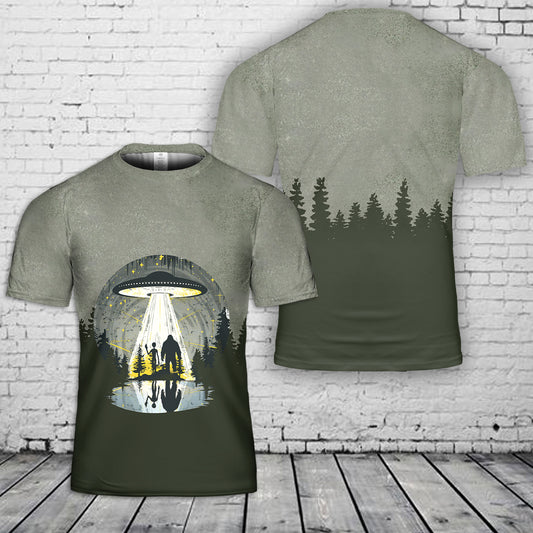 Bigfoot and Alien Holding Hands 3D T-Shirt
