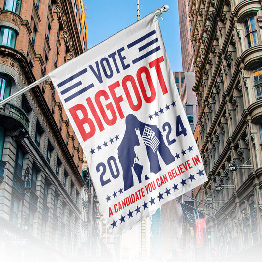 Bigfoot for President Funny House Flag