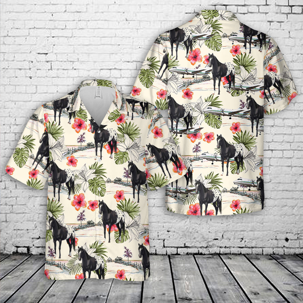 Black Appaloosa Horse Hawaiian Shirt