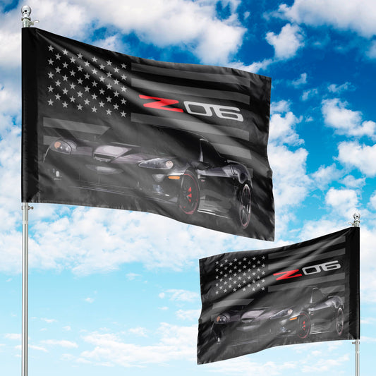 Black Corvette C6 Z06 House Flag