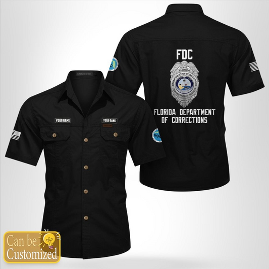 Custom Name And Rank Florida Department of Corrections (FDC) Cotton cargo shirt