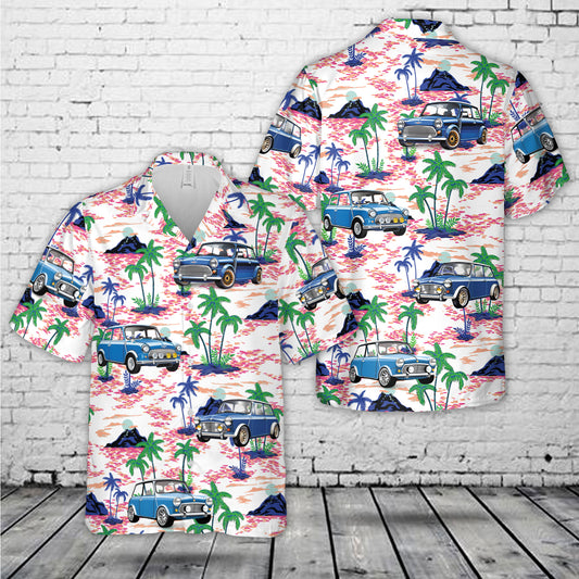 Blue 1963 Austin Mini Cooper S Hawaiian Shirt