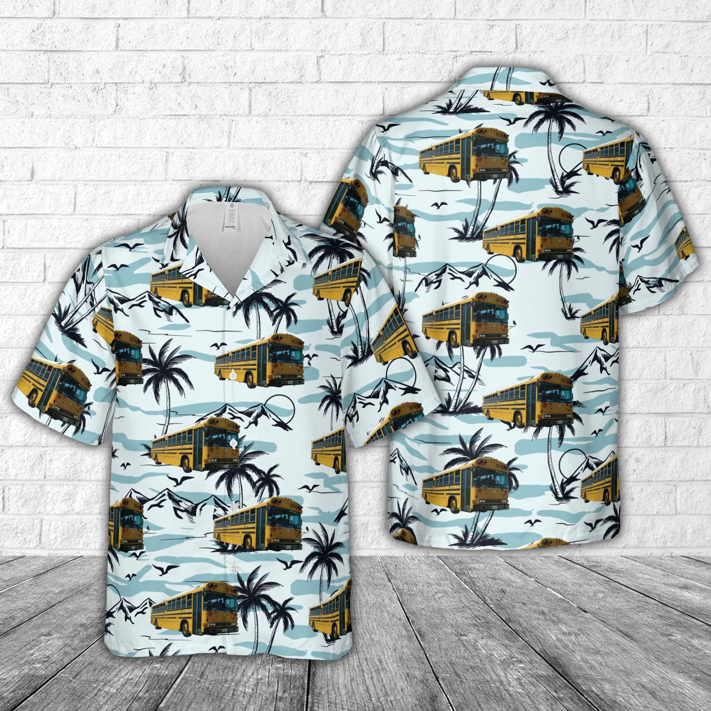 Blue Bird school bus Hawaiian Shirt