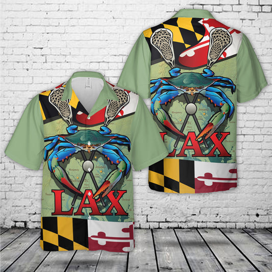 Blue Crab Maryland LAX Hawaiian Shirt