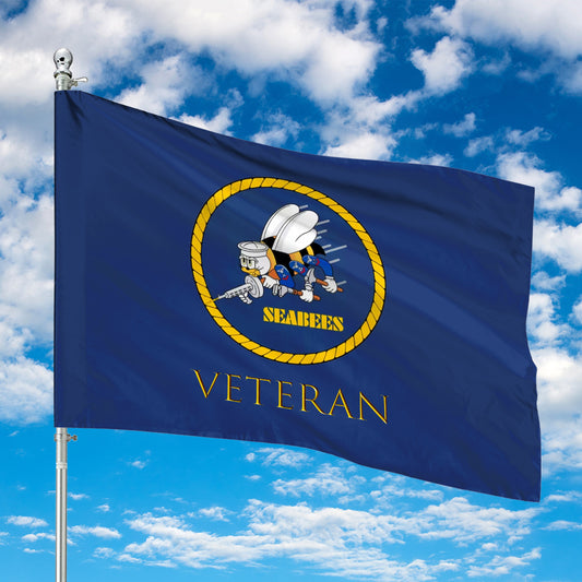 Blue Seabees Veteran House Flag