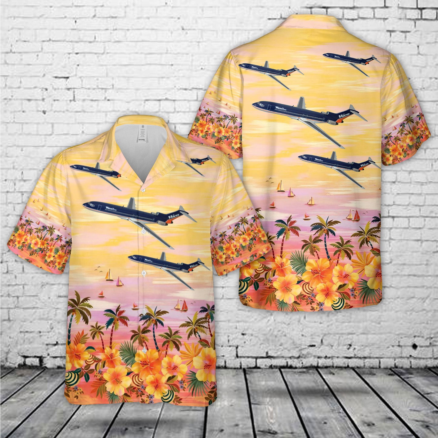 Boeing 727 Wien Air Alaska airlines plane Hawaiian Shirt