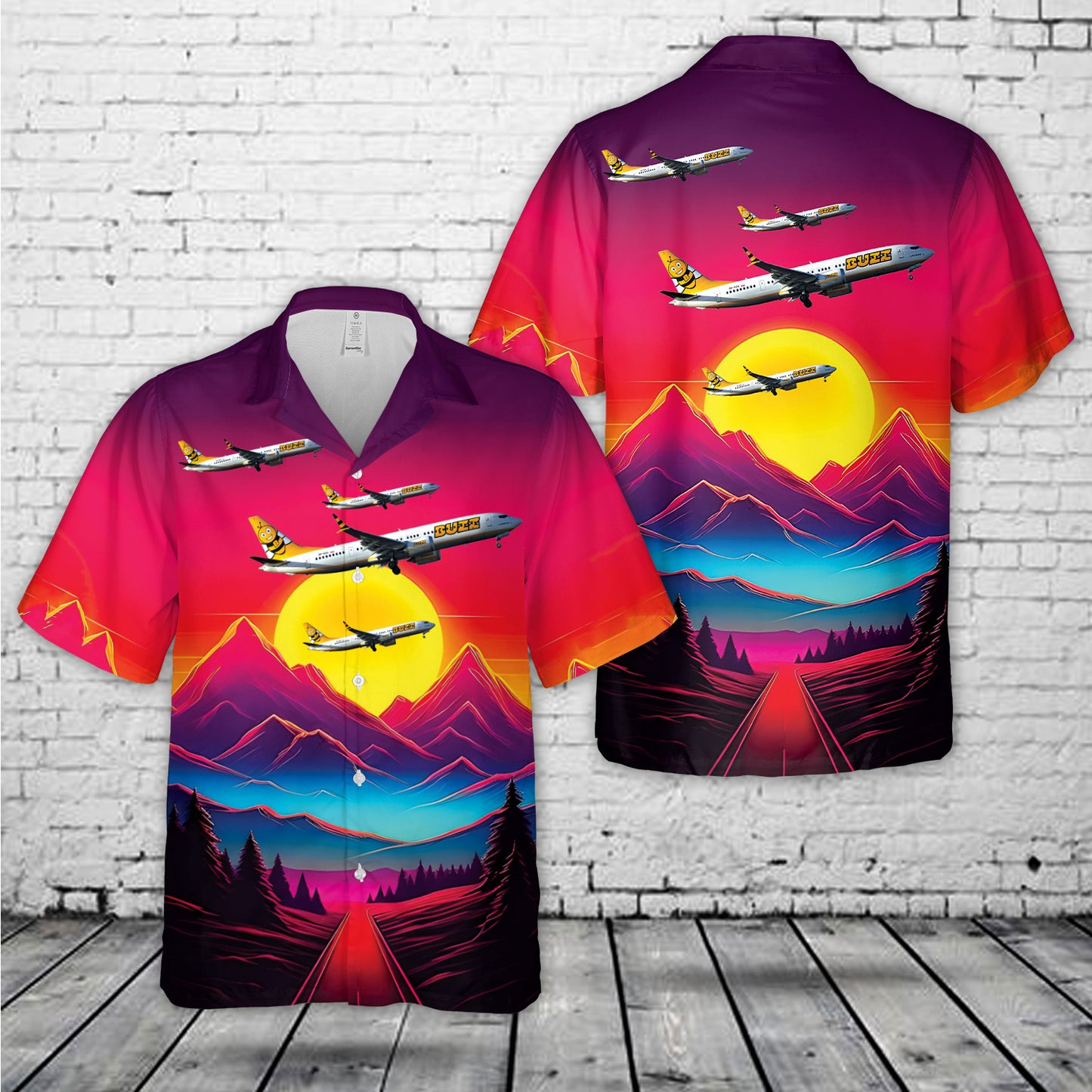 Boeing 737-8Max Buzz Airlines Hawaiian Shirt