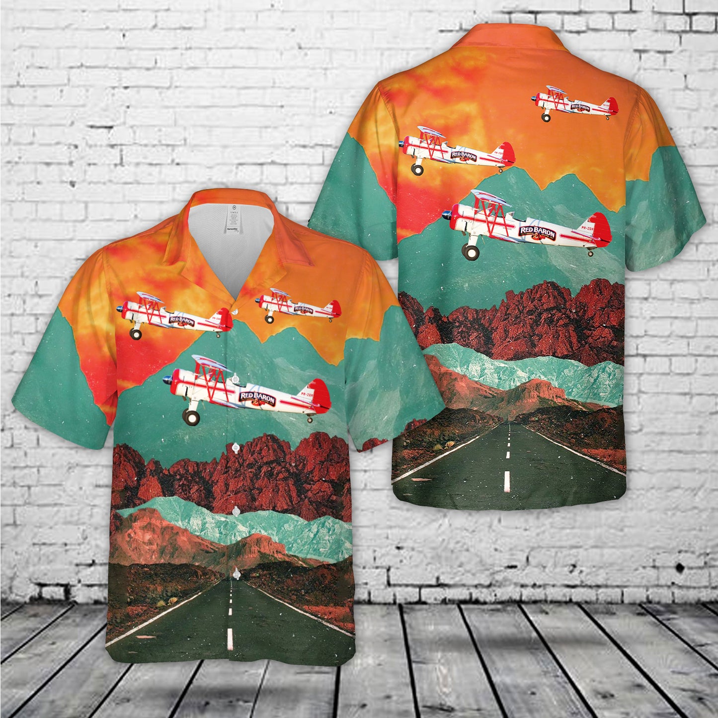 Boeing A75n Stearman Hawaiian Shirt