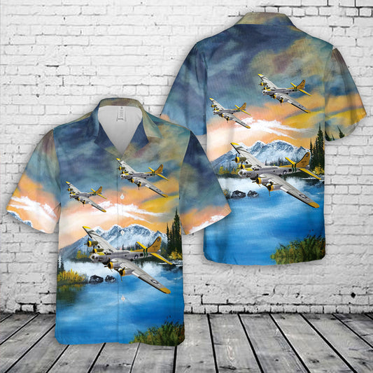 Boeing B-17G Flying Fortress 43-37756/G Milk Wagon 708th BS 447th BG USAAF RAF Rattlesden 1944 Hawaiian Shirt
