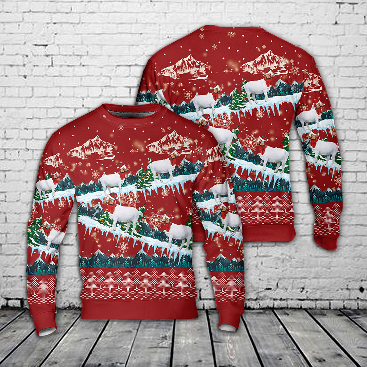 Boer Goat Christmas AOP Sweater