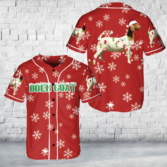 Boer Goat Christmas Baseball Jersey