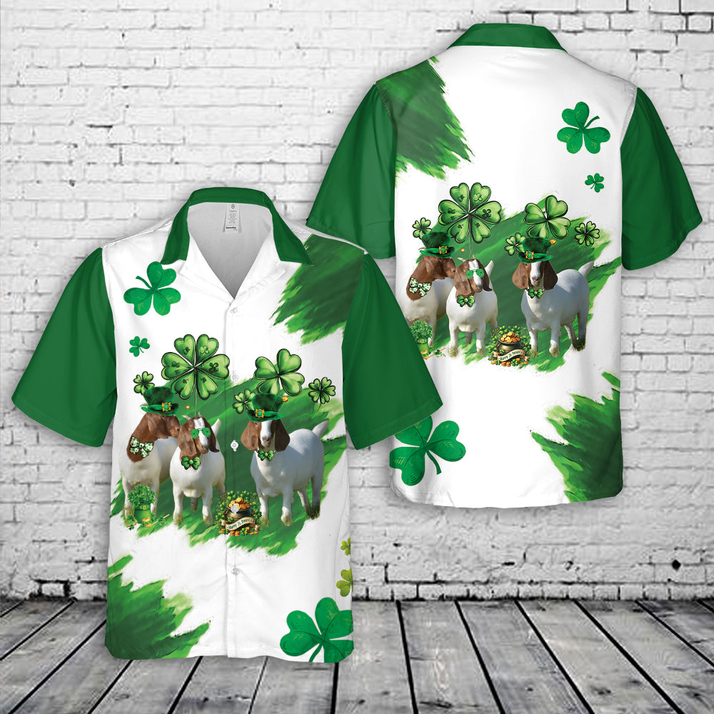 Boer Goat, St. Patrick's Day Hawaiian Shirt