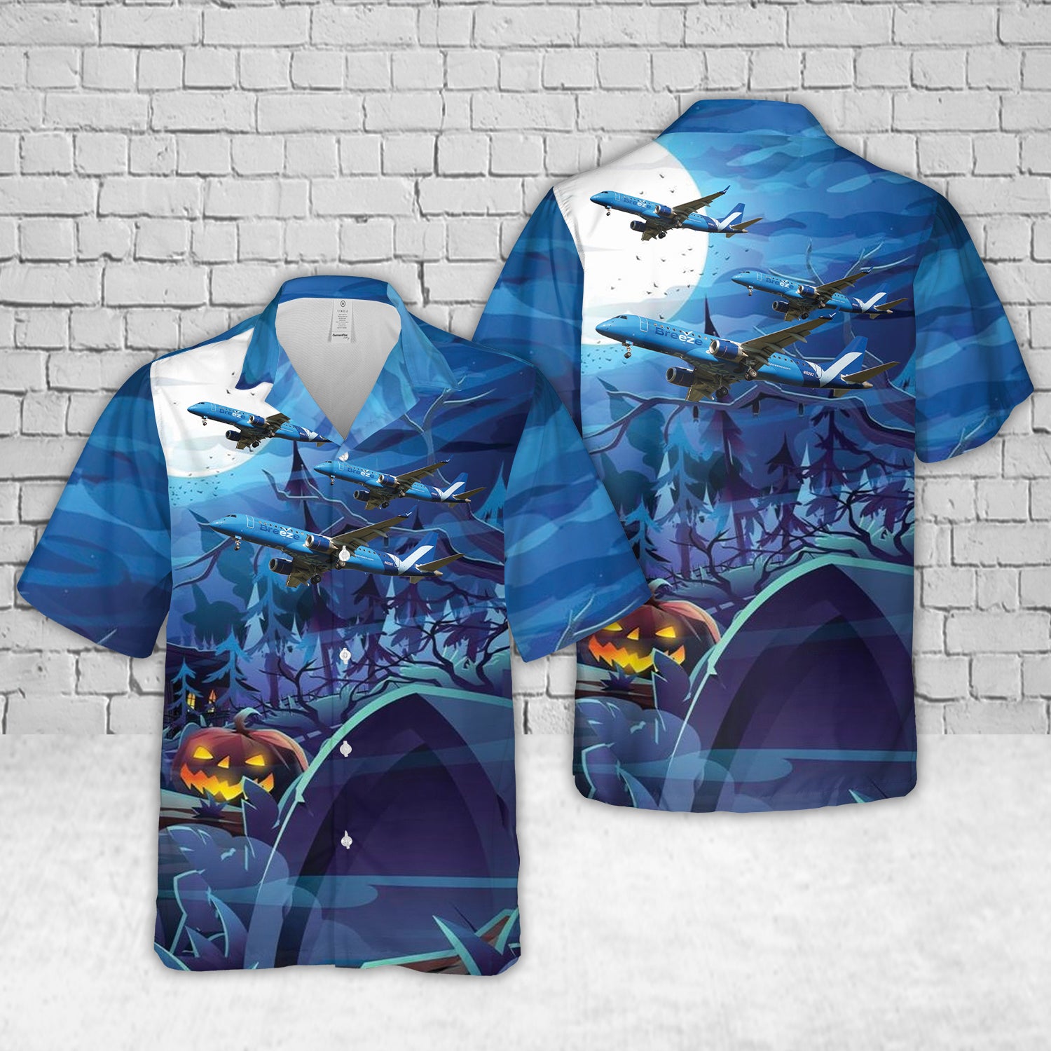 Breeze Airways E190 Halloween Hawaiian Shirt