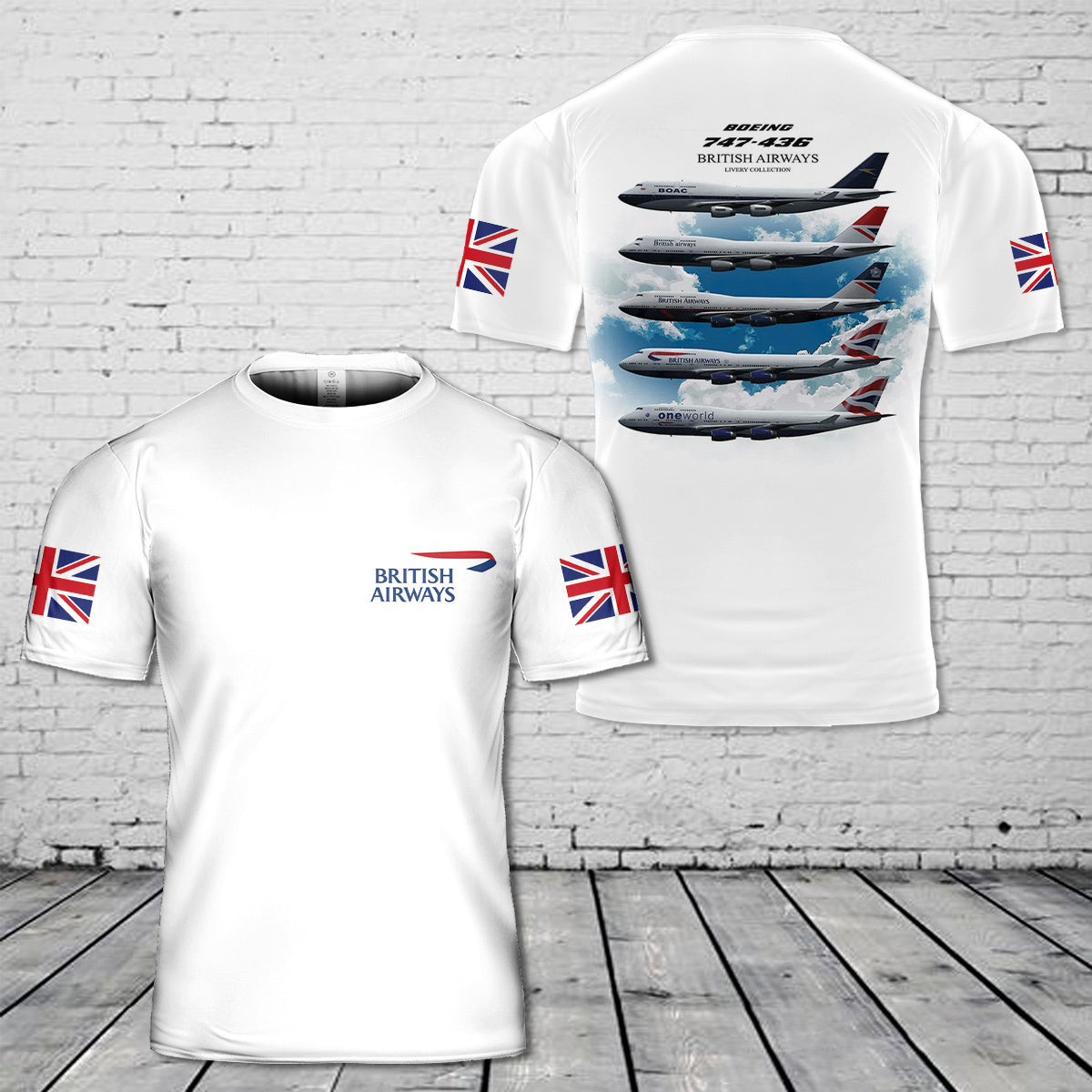 British Airways Boeing 747-436 3D T-Shirt