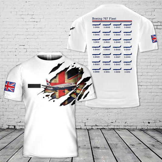 British Airways Boeing 767 Fleet 3D T-Shirt
