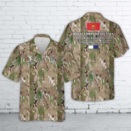 British Army, Royal Corps of Signals 18 (UKSF) Signal Regiment Hawaiian Shirt