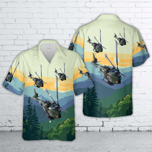 British Army Air Corps Blue Eagles Lynx Hawaiian Shirt