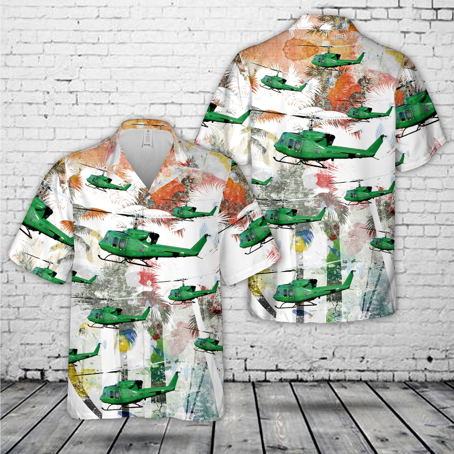 British Army Bell 212 AH1 Hawaiian Shirt