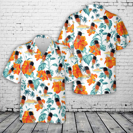 British Army The Royal Warwickshire Fusiliers Hackle Hawaiian Shirt