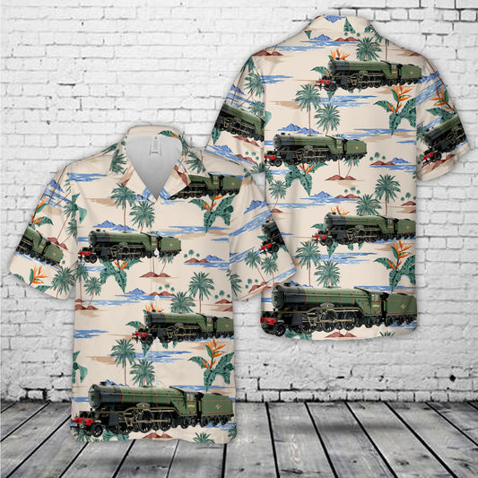 British Railways Locomotive Crests 'Durham Light Infantry' BR Lined Green (Late Crest) Class V2 2-6-2 Steam Locomotive No.60964 Hawaiian Shirt