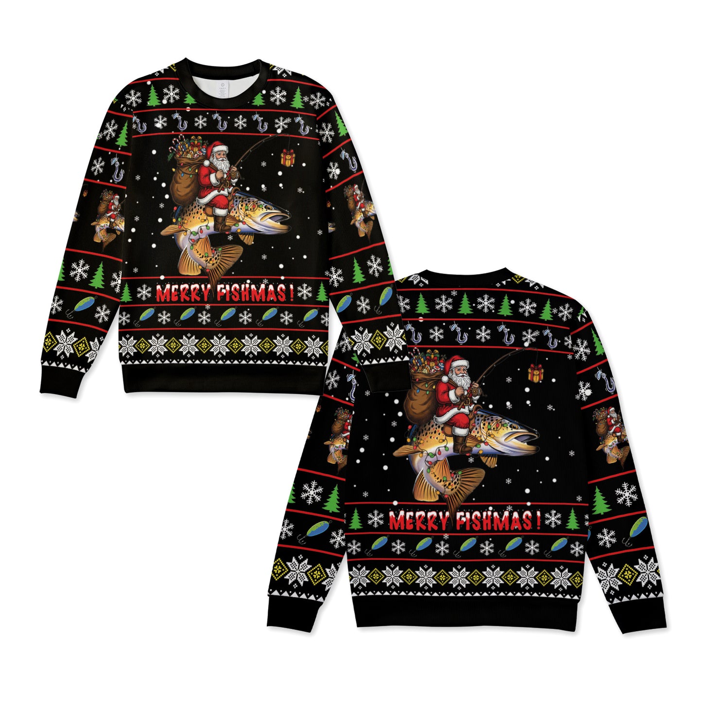 Brown Trout Fishing Christmas Knitted Sweater