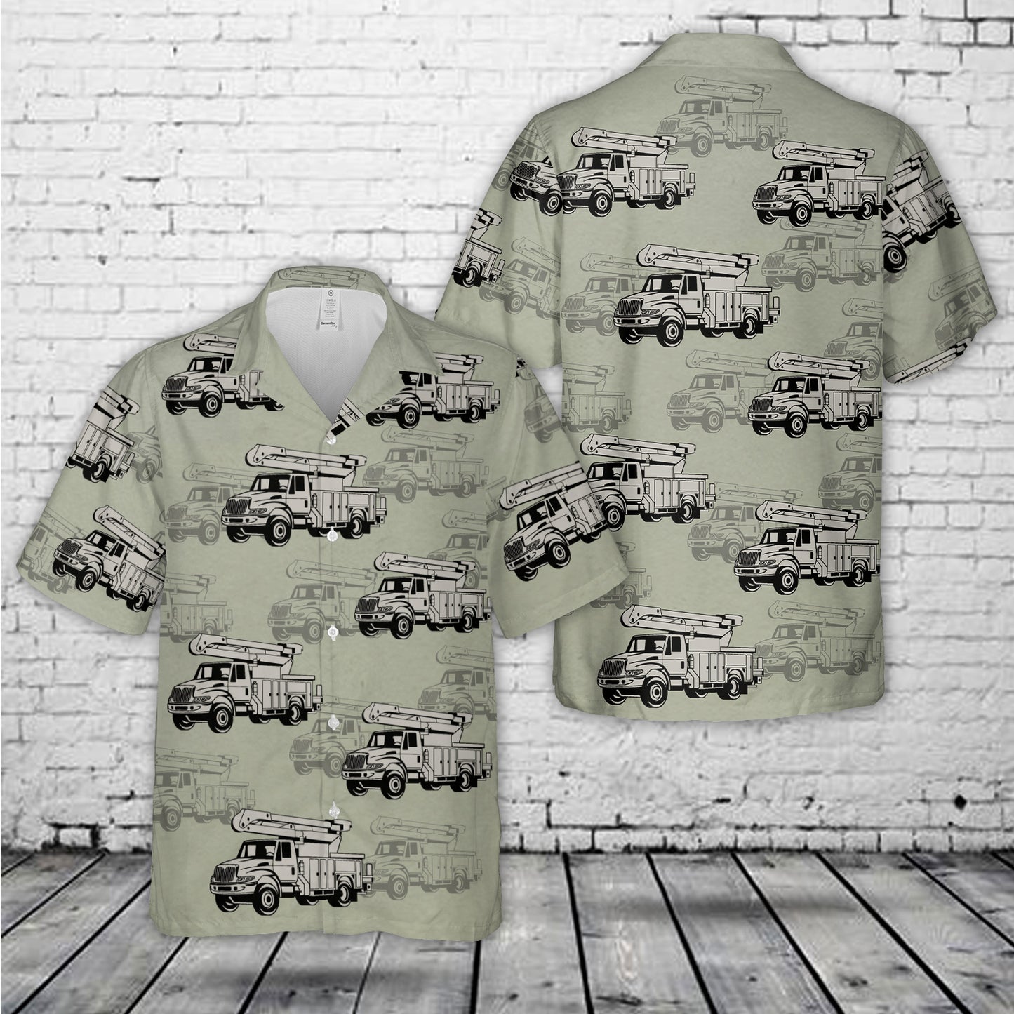 Bucket Truck Silhouette Hawaiian Shirt