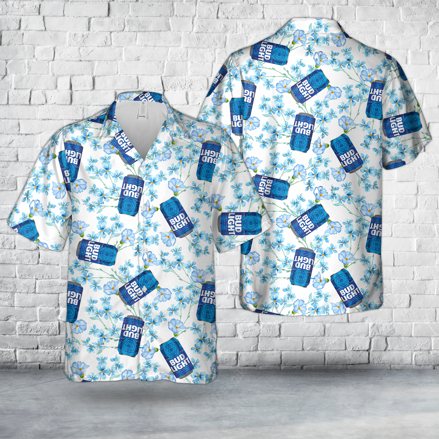 Bud Light Floral, Flowers, Beer Hawaiian Shirt
