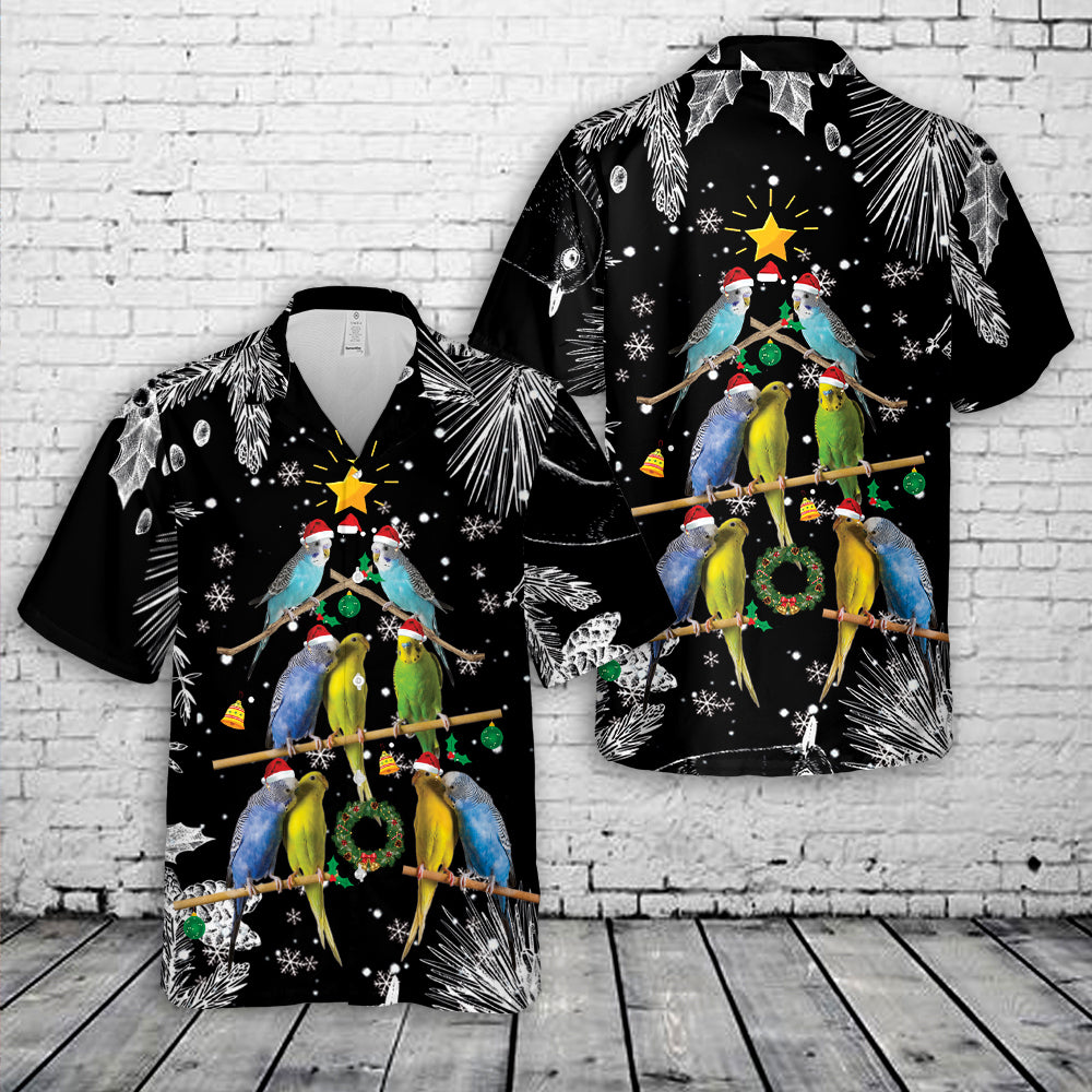 Budgie Bird Christmas Hawaiian Shirt