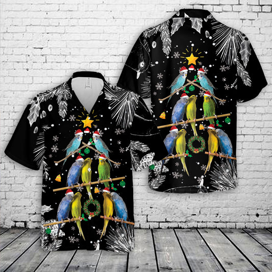 Budgie Bird Christmas Hawaiian Shirt