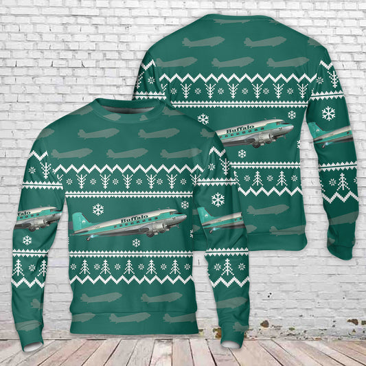 Buffalo Airways Douglas DC-3 AOP Christmas Ugly Sweater