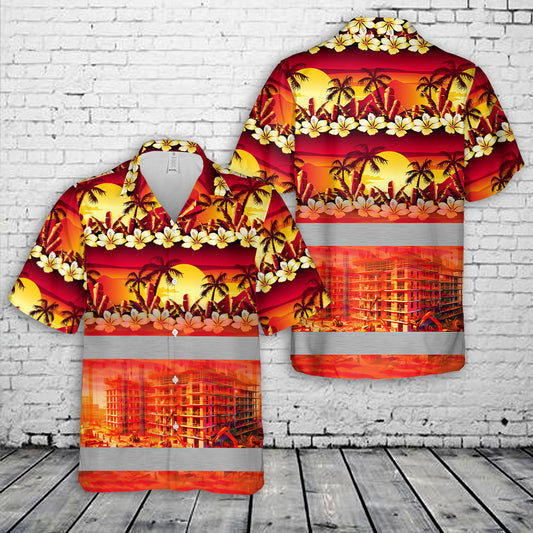 Building Construction Tropical Hawaiian Shirt