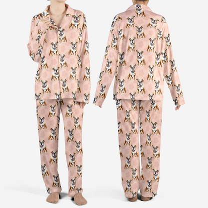 Bulldog Flower AOP Pajamas Set