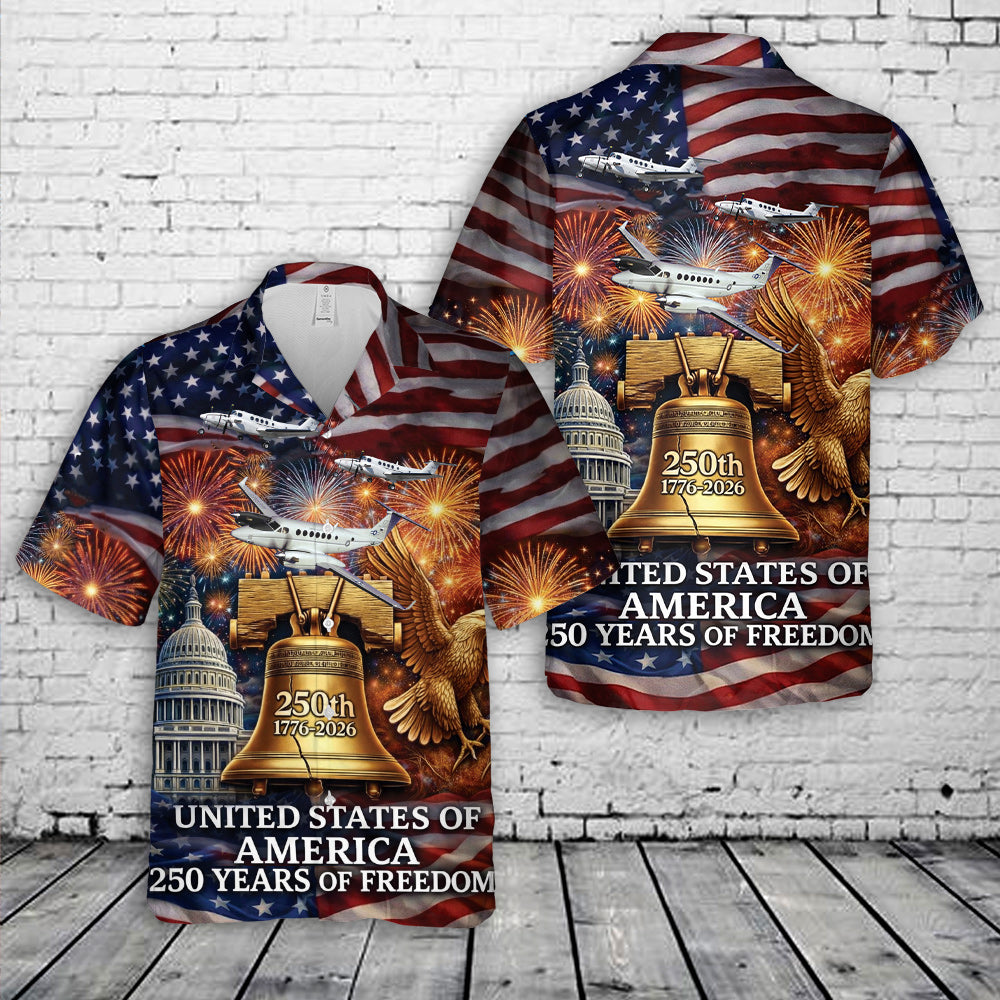 C-12 Huron Army Aviation Aircraft, 1776-2026 250th Anniversary Hawaiian Shirt