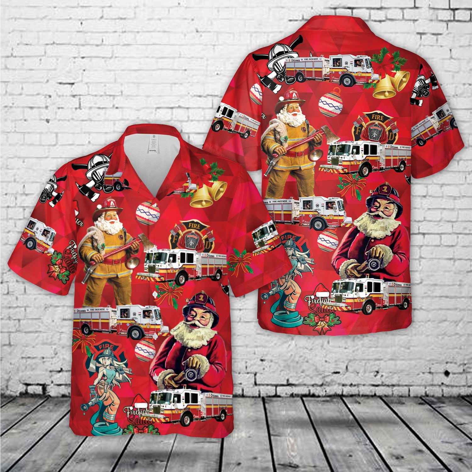 CANADA OTTAWA FIRE SERVICES Christmas Hawaiian Shirt