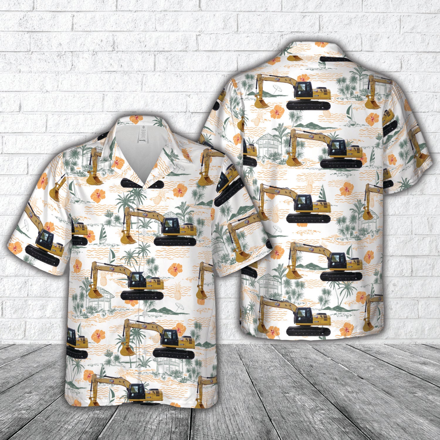 CATERPILLAR 320D3 Excavator Hawaiian Shirt