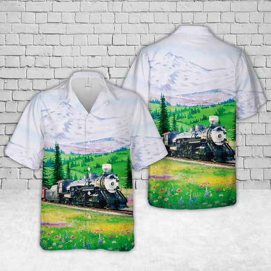 CB&Q 2-8-2 steam locomotive Hawaiian Shirt