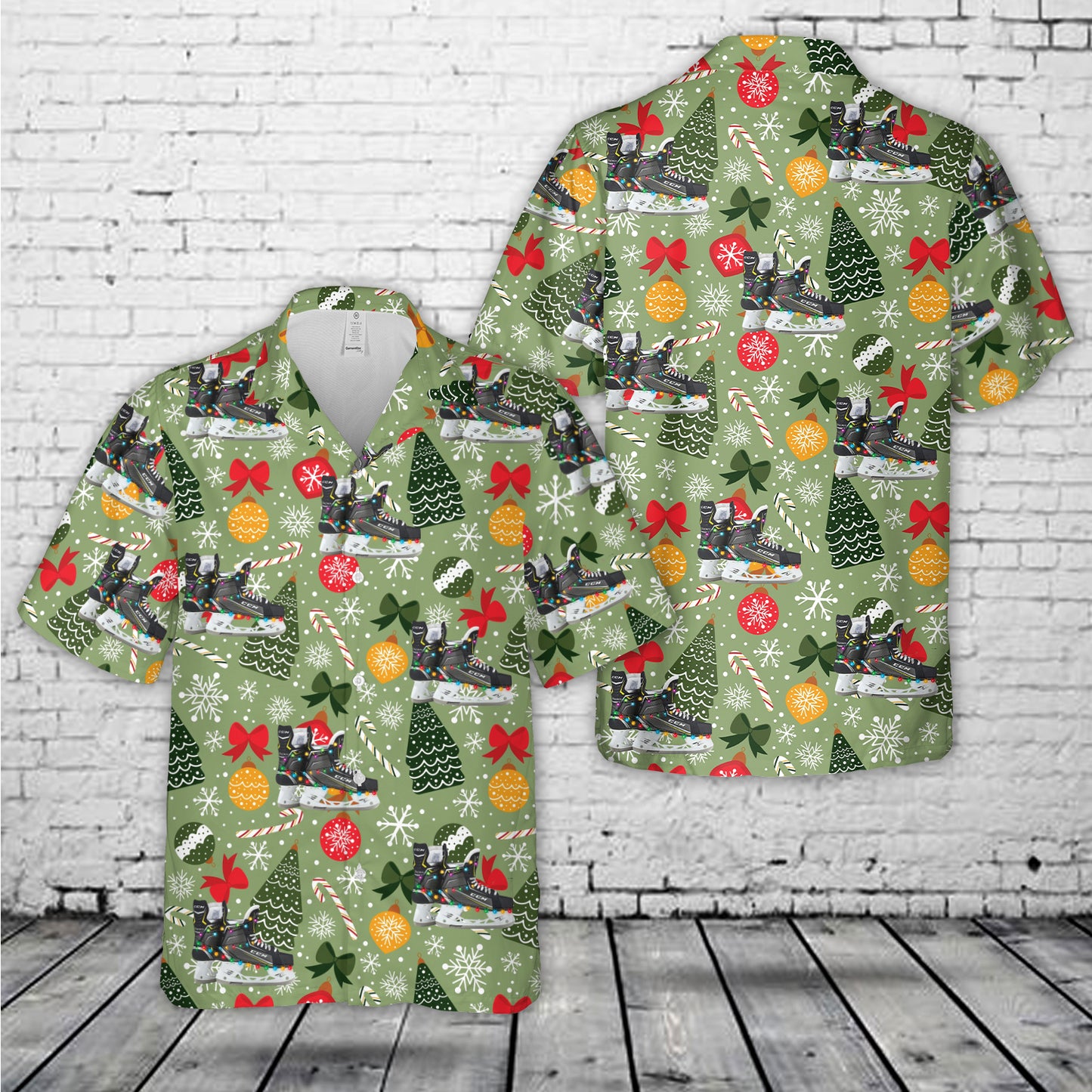 CCM 9070 Tacks Ice Hockey Skates Christmas Hawaiian Shirt