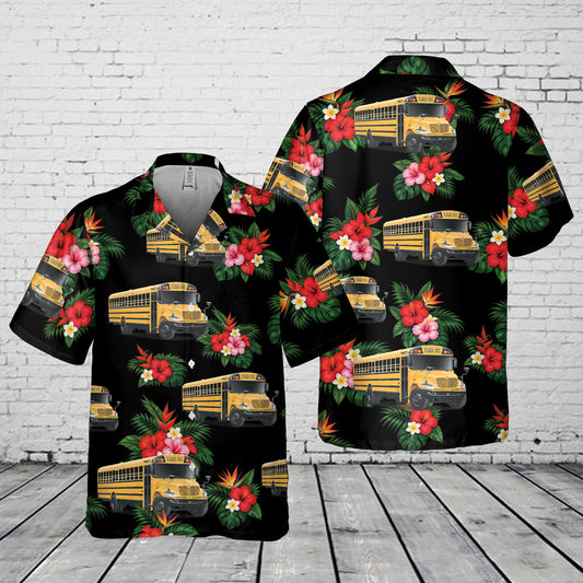 CE Series type C School Bus Pocket Hawaiian Shirt