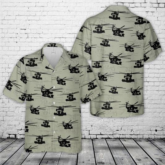CH-53 Helicopter Silhouette Hawaiian Shirt