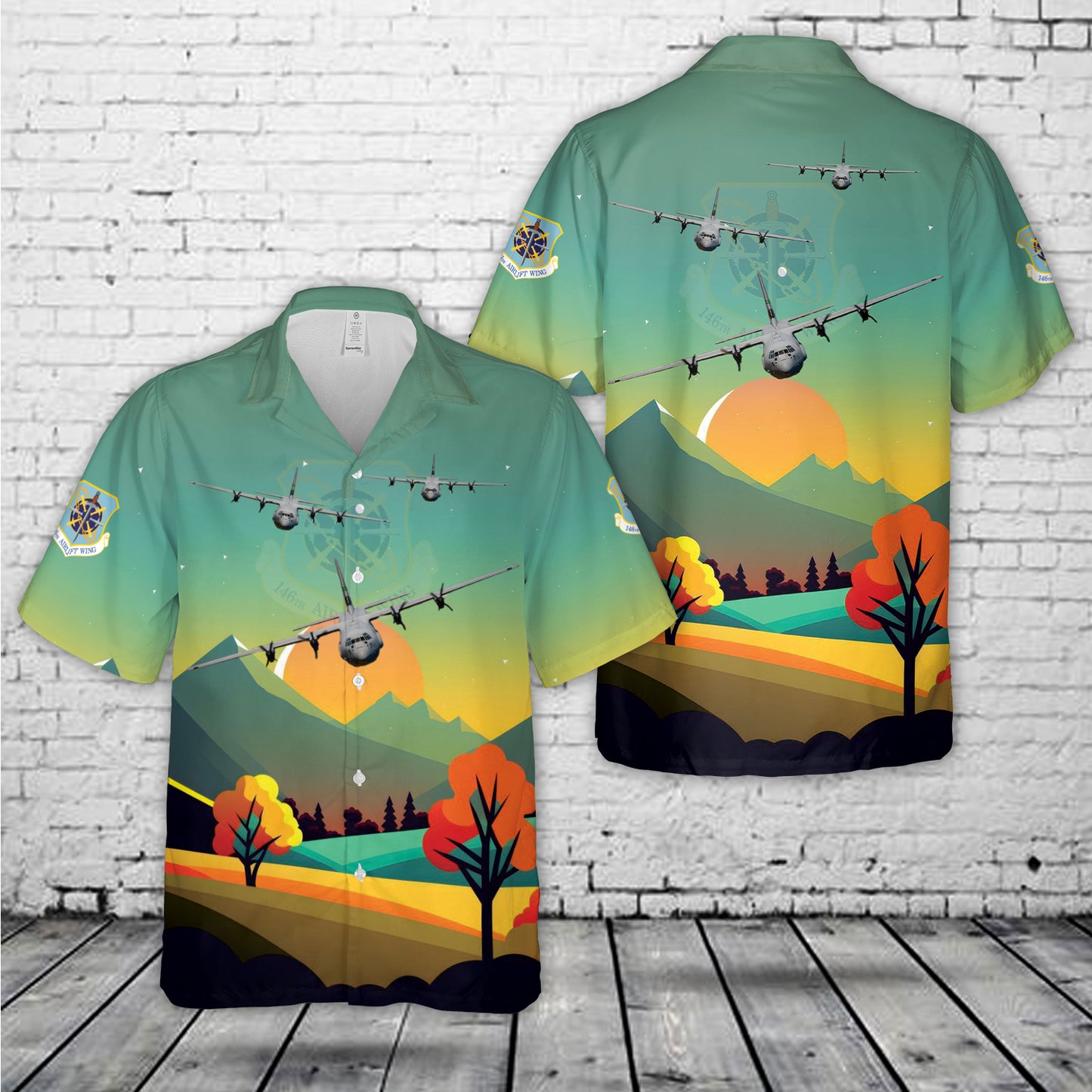 California Air National Guard "Hollywood Guard" C-130 Hawaiian Shirt