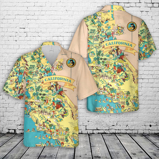 California Map Hawaiian Shirt
