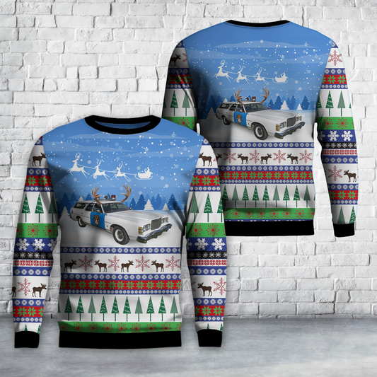California State Police Ford Wagon AOP Christmas Sweater
